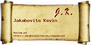Jakabovits Kevin névjegykártya